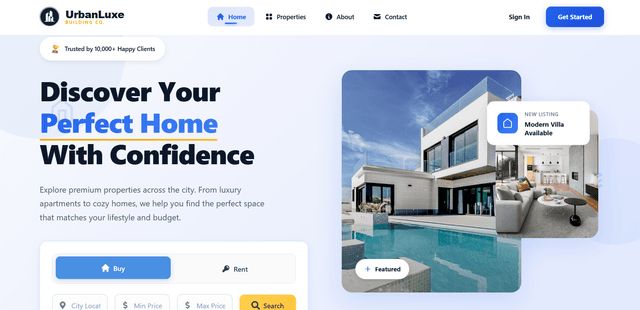 UrbanLuxe - Real Estate Web App thumbnail image